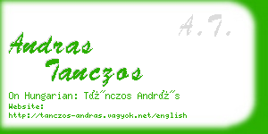 andras tanczos business card